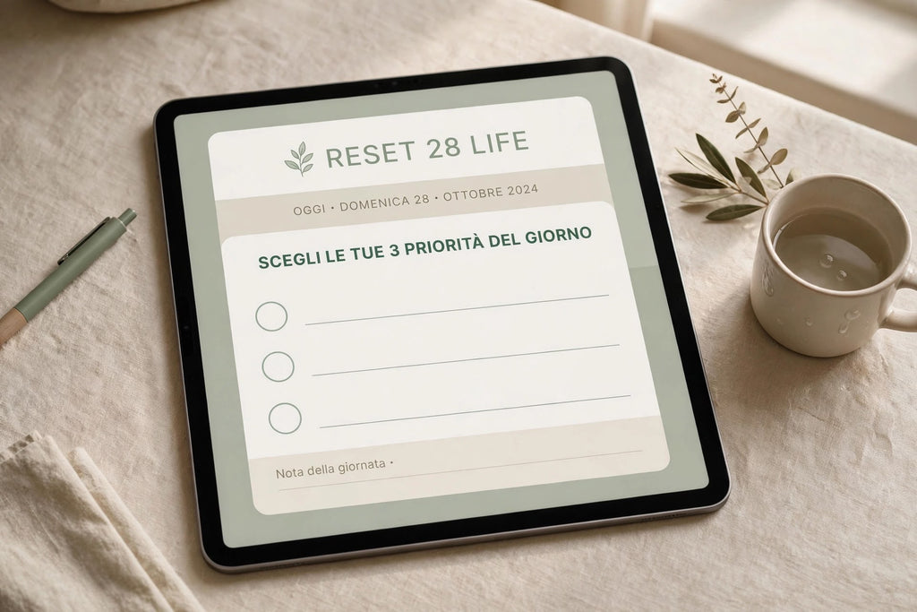 RESET 28 LIFE | Planner Digitale di 28 Giorni per Organizzazione, Abitudini e Benessere